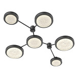Iris Hub & Spoke Linear Ceiling Light - Matte Black / Matching Panel