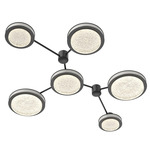 Iris Hub & Spoke Linear Ceiling Light - Matte Black / Salt White
