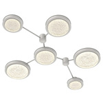 Iris Hub & Spoke Linear Ceiling Light - Salt White / Matching Panel