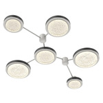 Iris Hub & Spoke Linear Ceiling Light - Salt White / Matte Black