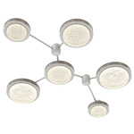 Iris Hub & Spoke Linear Ceiling Light - Salt White / Ash Wood
