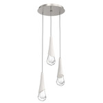 Hailstone Round Multi Light Chandelier - Beige Silver / Chalk