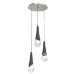 Hailstone Round Multi Light Chandelier - Beige Silver / Charcoal