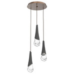 Hailstone Round Multi Light Chandelier - Classic Silver / Charcoal