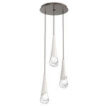 Hailstone Round Multi Light Chandelier - Flat Bronze / Chalk