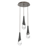 Hailstone Round Multi Light Chandelier - Flat Bronze / Charcoal
