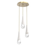 Hailstone Round Multi Light Chandelier - Gilded Brass / Chalk