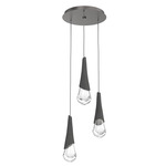 Hailstone Round Multi Light Chandelier - Graphite / Charcoal