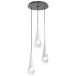 Hailstone Round Multi Light Chandelier - Matte Black / Chalk