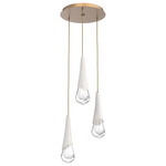 Hailstone Round Multi Light Chandelier - Novel Brass / Chalk