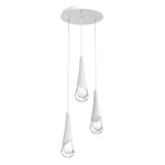 Hailstone Round Multi Light Chandelier - Salt White / Chalk