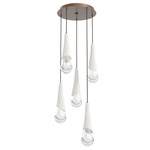 Hailstone Round Multi Light Chandelier - Burnished Bronze / Chalk