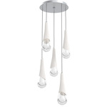 Hailstone Round Multi Light Chandelier - Classic Silver / Chalk