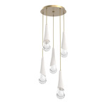 Hailstone Round Multi Light Chandelier - Gilded Brass / Chalk