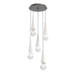 Hailstone Round Multi Light Chandelier - Graphite / Chalk