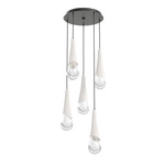 Hailstone Round Multi Light Chandelier - Matte Black / Chalk