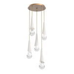 Hailstone Round Multi Light Chandelier - Novel Brass / Chalk