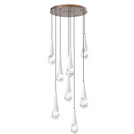 Hailstone Round Multi Light Chandelier - Burnished Bronze / Chalk