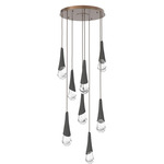 Hailstone Round Multi Light Chandelier - Burnished Bronze / Charcoal