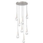 Hailstone Round Multi Light Chandelier - Beige Silver / Chalk