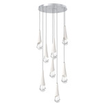 Hailstone Round Multi Light Chandelier - Classic Silver / Chalk
