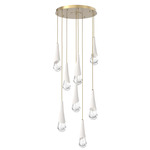 Hailstone Round Multi Light Chandelier - Gilded Brass / Chalk