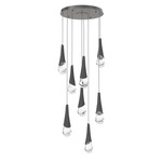 Hailstone Round Multi Light Chandelier - Graphite / Charcoal