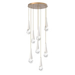 Hailstone Round Multi Light Chandelier - Novel Brass / Chalk