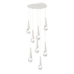 Hailstone Round Multi Light Chandelier - Salt White / Chalk