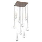 Hailstone Square Multi Light Chandelier - Burnished Bronze / Chalk