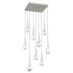 Hailstone Square Multi Light Chandelier - Beige Silver / Chalk