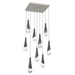 Hailstone Square Multi Light Chandelier - Beige Silver / Charcoal