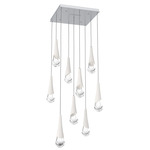 Hailstone Square Multi Light Chandelier - Classic Silver / Chalk