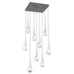 Hailstone Square Multi Light Chandelier - Graphite / Chalk