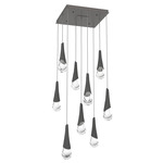 Hailstone Square Multi Light Chandelier - Graphite / Charcoal