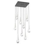 Hailstone Square Multi Light Chandelier - Matte Black / Chalk
