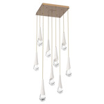 Hailstone Square Multi Light Chandelier - Novel Brass / Chalk