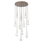 Hailstone Round Multi Light Chandelier - Burnished Bronze / Chalk