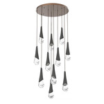 Hailstone Round Multi Light Chandelier - Burnished Bronze / Charcoal