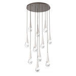 Hailstone Round Multi Light Chandelier - Flat Bronze / Chalk