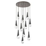 Hailstone Round Multi Light Chandelier - Flat Bronze / Charcoal