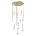 Hailstone Round Multi Light Chandelier - Gilded Brass / Chalk