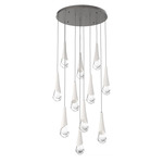 Hailstone Round Multi Light Chandelier - Graphite / Chalk