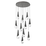 Hailstone Round Multi Light Chandelier - Graphite / Charcoal
