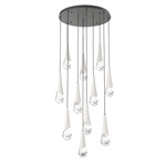 Hailstone Round Multi Light Chandelier - Matte Black / Chalk