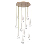 Hailstone Round Multi Light Chandelier - Novel Brass / Chalk