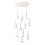 Hailstone Round Multi Light Chandelier - Salt White / Chalk
