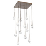 Hailstone Square Multi Light Chandelier - Burnished Bronze / Chalk