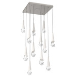 Hailstone Square Multi Light Chandelier - Beige Silver / Chalk