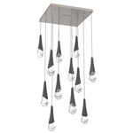 Hailstone Square Multi Light Chandelier - Beige Silver / Charcoal